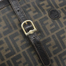 FENDI Zucca Canvas Shoulder Bag PVC Black Brown Auth 169429-14