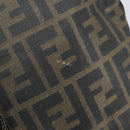 FENDI Zucca Canvas Shoulder Bag PVC Black Brown Auth 169429-15