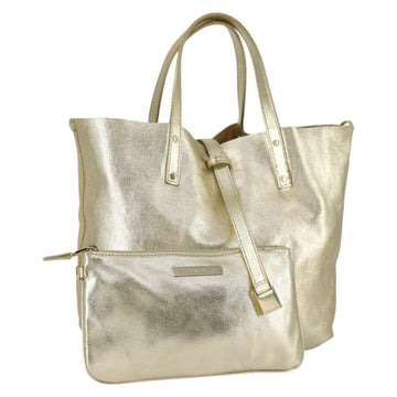 TIFFANY&Co. Reversible Tote Bag Leather Gold Tone Auth 169430