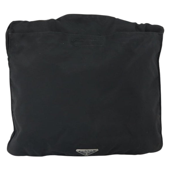 PRADA Shoulder Bag Nylon Black Silver Auth 169431