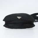 PRADA Schoudertas Nylon Zwart Zilver Auth 169431-5