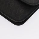 Christian Dior Honeycomb Canvas Chain Shoulder Bag PVC Black Gold Auth 169433-15