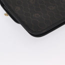 Christian Dior Honeycomb Canvas Chain Shoulder Bag PVC Black Gold Auth 169433-16