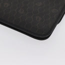 Christian Dior Honeycomb Canvas Chain Shoulder Bag PVC Black Gold Auth 169433-17