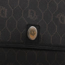Christian Dior Honeycomb Canvas Chain Shoulder Bag PVC Black Gold Auth 169433-18