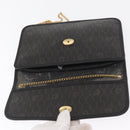 Christian Dior Honeycomb Canvas Chain Shoulder Bag PVC Black Gold Auth 169433-9