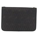 Christian Dior Honeycomb Canvas Chain Shoulder Bag PVC Black Gold Auth 169433-2