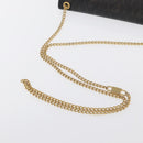 Christian Dior Honeycomb Canvas Chain Shoulder Bag PVC Black Gold Auth 169433-7