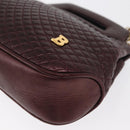 BALLY Chain Shoulder Bag Leather 2way Bordeaux Gold Auth 169434-10
