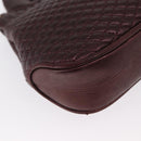 BALLY Chain Shoulder Bag Leather 2way Bordeaux Gold Auth 169434-16