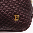 BALLY Chain Shoulder Bag Leather 2way Bordeaux Gold Auth 169434-18