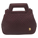BALLY Chain Shoulder Bag Leather 2way Bordeaux Gold Auth 169434-13