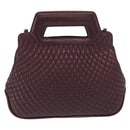 BALLY Chain Shoulder Bag Leather 2way Bordeaux Gold Auth 169434-2