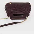 BALLY Chain Shoulder Bag Leather 2way Bordeaux Gold Auth 169434-6