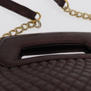 BALLY Chain Shoulder Bag Leather 2way Bordeaux Gold Auth 169434-8