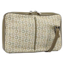CELINE C Macadam Canvas Shoulder Bag Khaki Silver Auth 169435-1