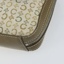 CELINE C Macadam Canvas Shoulder Bag Khaki Silver Auth 169435-16