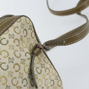 CELINE C Macadam Canvas Shoulder Bag Khaki Silver Auth 169435-9