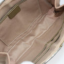 CELINE C Macadam Canvas Shoulder Bag Khaki Silver Auth 169435-10