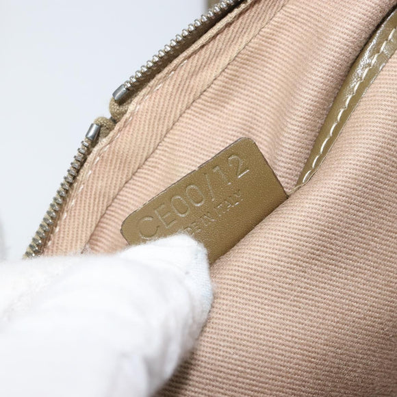 CELINE C Macadam Canvas Shoulder Bag Khaki Silver Auth 169435