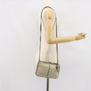 CELINE C Macadam Canvas Shoulder Bag Khaki Silver Auth 169435-23