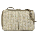 CELINE C Macadam Canvas Shoulder Bag Khaki Silver Auth 169435-2