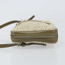 CELINE C Macadam Canvas Shoulder Bag Khaki Silver Auth 169435-4