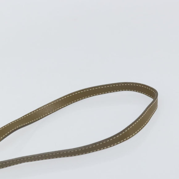 CELINE C Macadam Canvas Shoulder Bag Khaki Silver Auth 169435