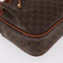 CELINE Macadam Canvas Shoulder Bag PVC Leather Brown Gold Auth 169437-15