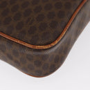 CELINE Macadam Canvas Shoulder Bag PVC Leather Brown Gold Auth 169437-17
