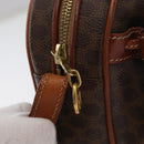 CELINE Macadam Canvas Shoulder Bag PVC Leather Brown Gold Auth 169437-8