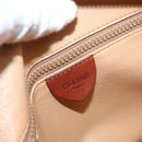 CELINE Macadam Canvas Shoulder Bag PVC Leather Brown Gold Auth 169437-19