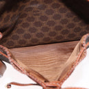 CELINE Macadam Canvas Shoulder Bag PVC Leather Brown Gold Auth 169437-23