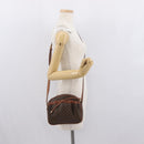 CELINE Macadam Canvas Shoulder Bag PVC Leather Brown Gold Auth 169437-24