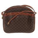 CELINE Macadam Canvas Shoulder Bag PVC Leather Brown Gold Auth 169437-13