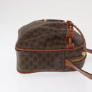 CELINE Macadam Canvas Shoulder Bag PVC Leather Brown Gold Auth 169437-3