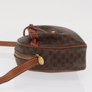 CELINE Macadam Canvas Shoulder Bag PVC Leather Brown Gold Auth 169437-4