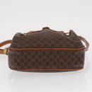 CELINE Macadam Canvas Shoulder Bag PVC Leather Brown Gold Auth 169437-5