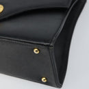 GIVENCHY Hand Bag Leather Black Gold Auth 169438-9