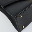 GIVENCHY Hand Bag Leather Black Gold Auth 169438-14