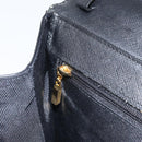 GIVENCHY Hand Bag Leather Black Gold Auth 169438-20