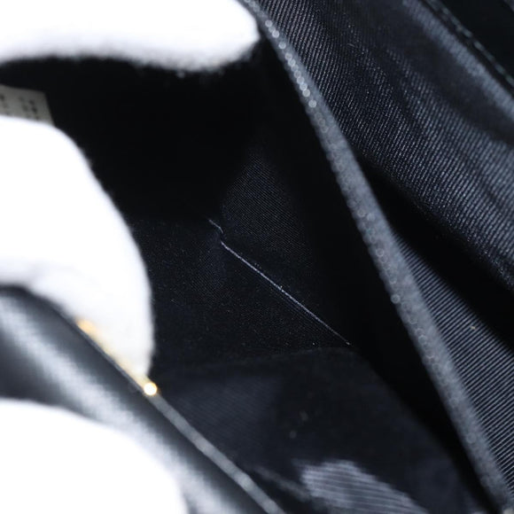 GIVENCHY Hand Bag Leather Black Gold Auth 169438