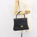 GIVENCHY Hand Bag Leather Black Gold Auth 169438-22