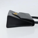 GIVENCHY Hand Bag Leather Black Gold Auth 169438-3