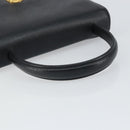 GIVENCHY Hand Bag Leather Black Gold Auth 169438-7