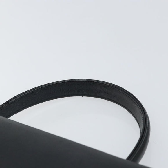 GIVENCHY Hand Bag Leather Black Gold Auth 169438