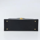 GIVENCHY Hand Bag Leather Black Gold Auth 169438-5