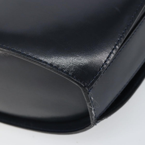 BALLY Shoulder Bag Leather Black Gold Auth 169439