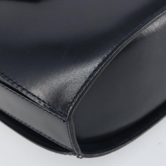 BALLY Shoulder Bag Leather Black Gold Auth 169439