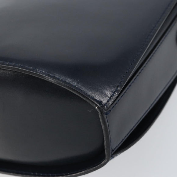 BALLY Shoulder Bag Leather Black Gold Auth 169439